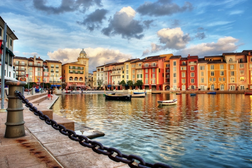 Sunset at Portofino Bay Hotel in Orlando, FL