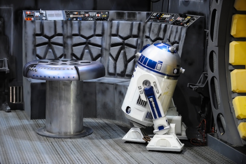 R2-D2 by the chess table on the Millennium Falcon