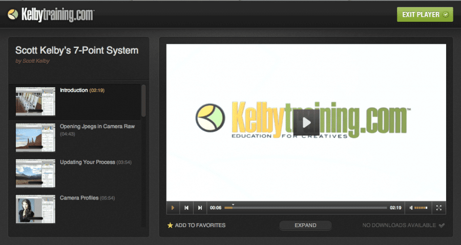 Kelby Training Video Player