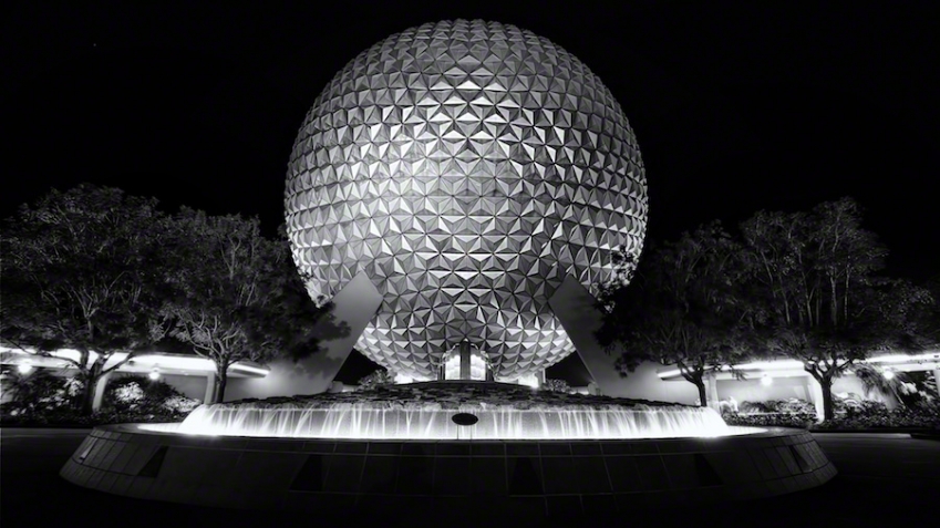 Spaceship Earth at night
