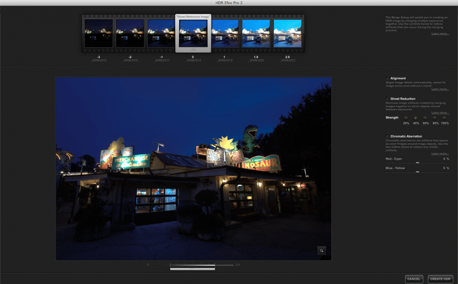 HDR Efex Pro Merge Dialog Nik software Review