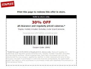 Staples Coupon 30% Discount