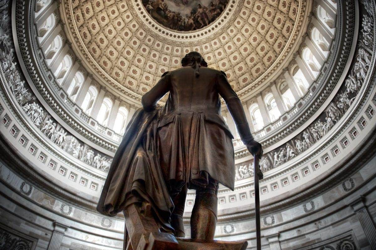 Statue of George Washington inside the U.S. Capitol Rotunda