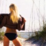 Blonde girl at the beach