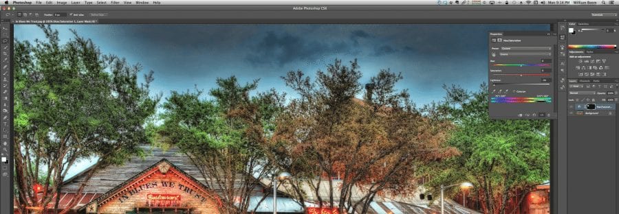 Example of Hue/Saturation Adjustment in Photoshop
