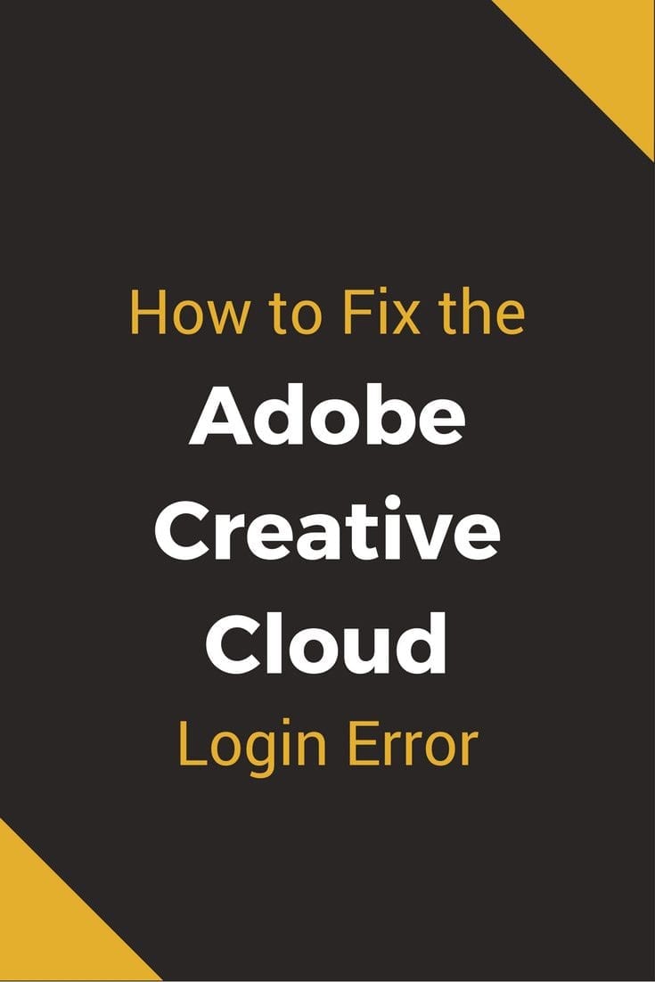 How To Fix The Adobe Creative Cloud Login Error
