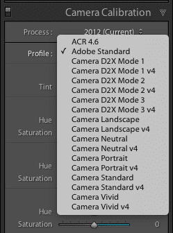 Lightroom Camera Calibration