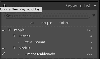 Lightroom CC Keyword List