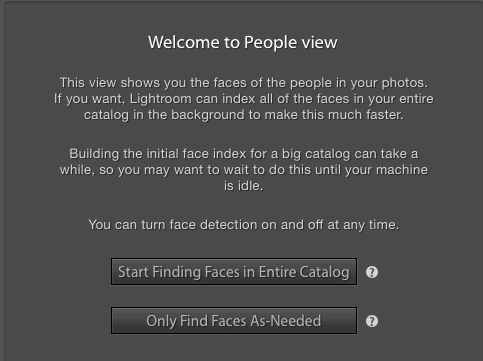 Lightroom CC Welcome to People View