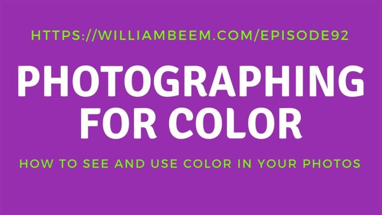 Photographing for Color