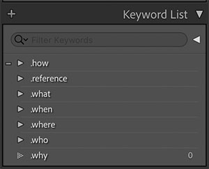 Keywords in Lightroom Classic