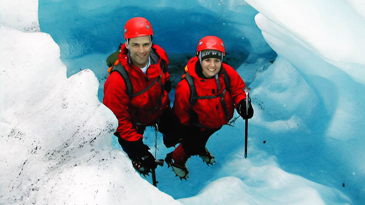 William & Kim inside a Glacier