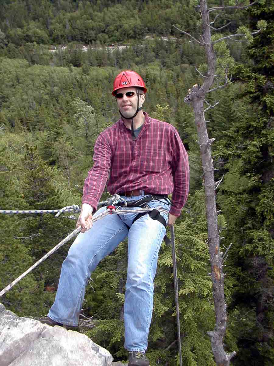 William rappelling in Alaska