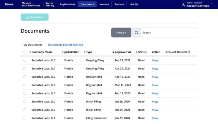 Northwest Registered Agent Review - Documents